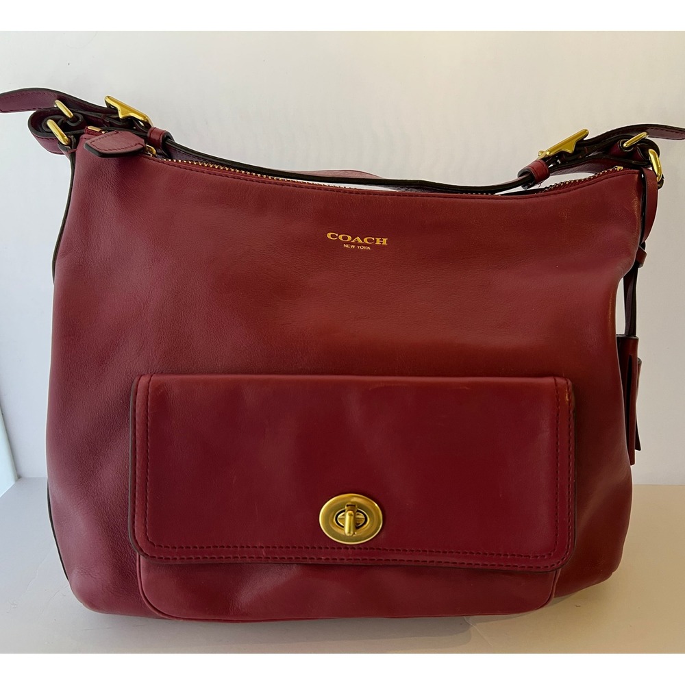 Coach Legacy Courtney Fuchsia Pink Leather Hobo Shoulder Bag 22381